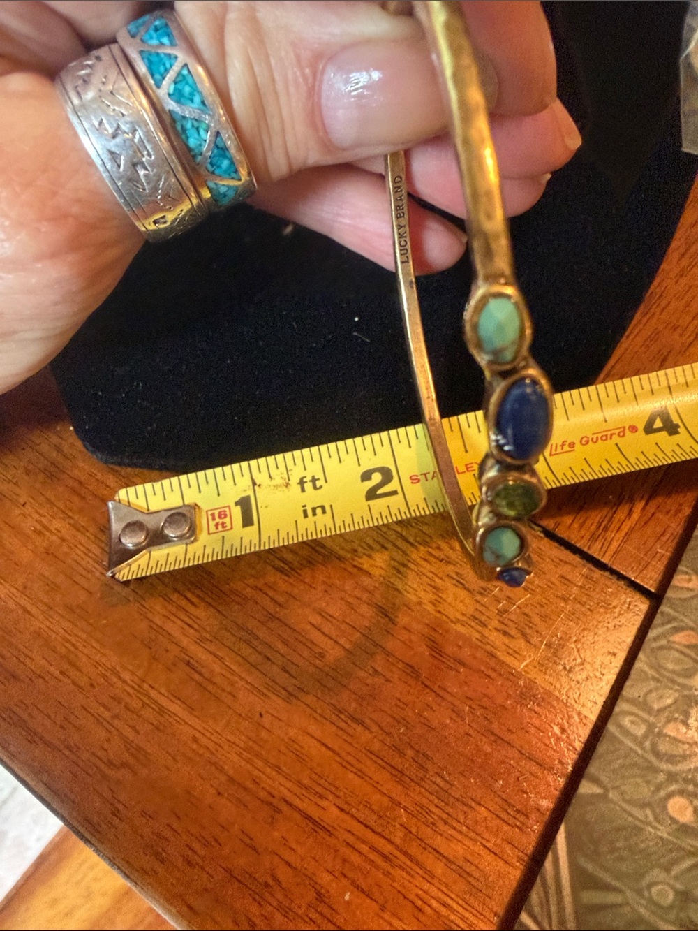 Lucky brand Gold-Tone Multi-Stone Blue & Green Women's Bracelet - Picture 5 of 5